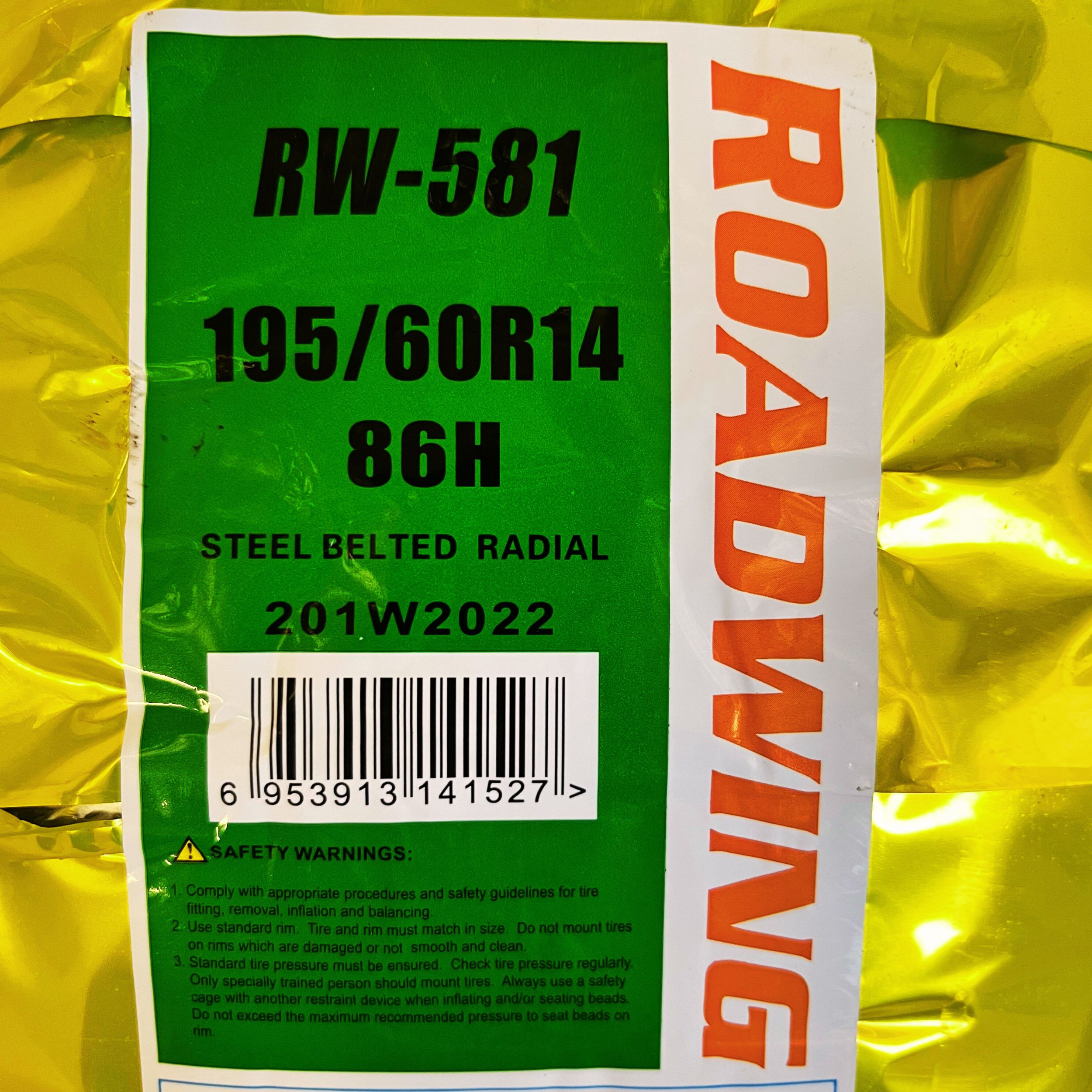 لاستیک خودرو رودوینگ مدل RW-581 سایز 195/60R14 - دو حلقه