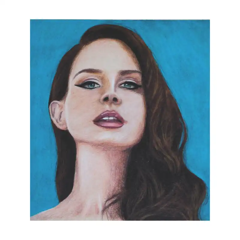 نقاشی مداد رنگی طرح لانا دل ری کد 01