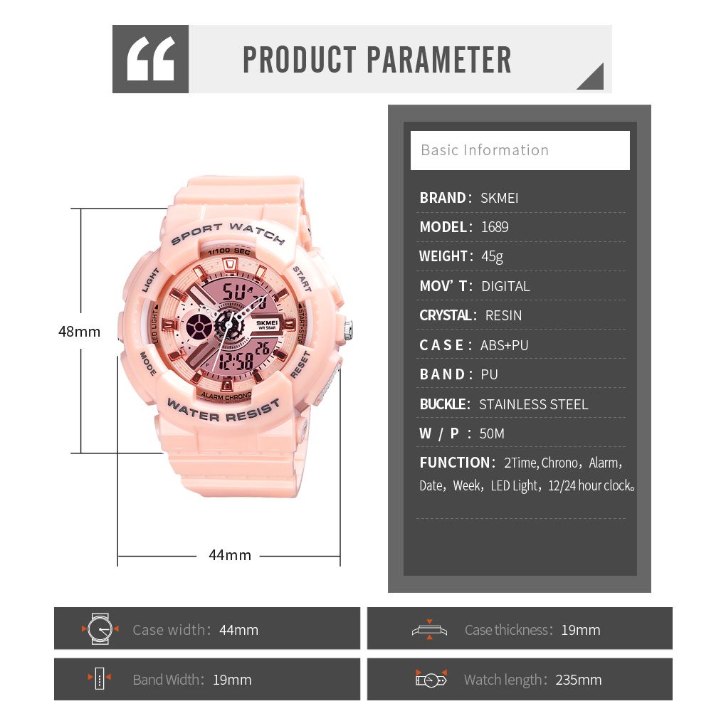 ساعت مچی دیجیتال زنانه اسکمی مدل 1689 - - 6