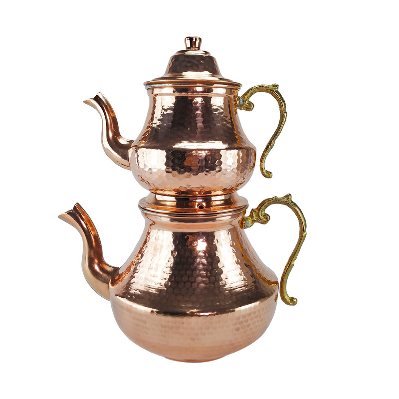 ست کتری و قوری مسی مدل گلابی کد alsh044