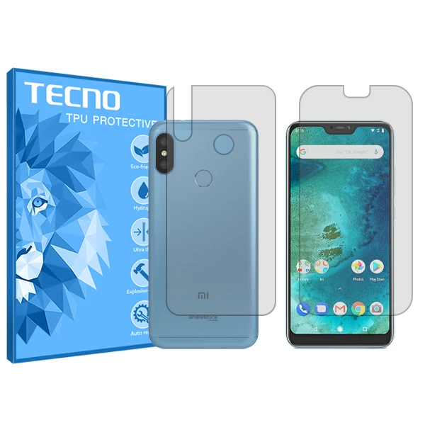 محافظ صفحه نمایش شفاف تکنو مدل HyGEL مناسب برای گوشی موبایل شیائومی Redmi 6 Pro به همراه محافظ پشت گوشی