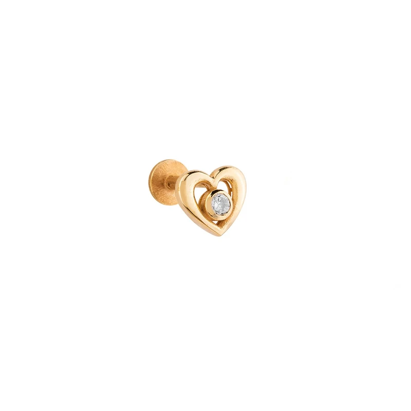 پیرسینگ طلا 18 عیار زنانه کیا گالری مدل قلب اتمی کد EM456