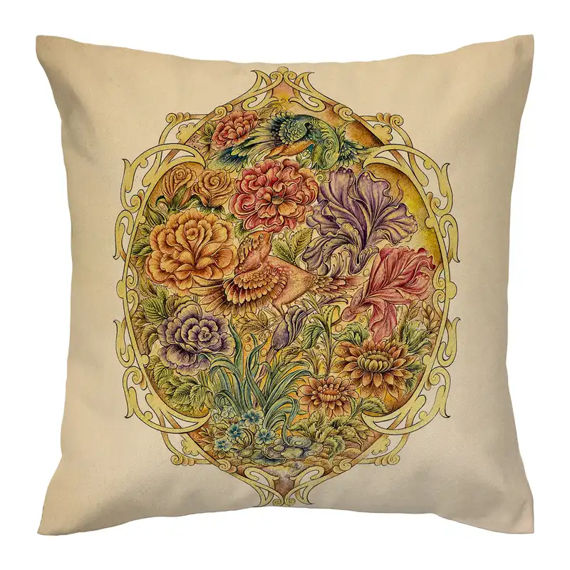 کاور کوسن مدل گل دورو طرح دار کد 1400156