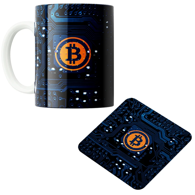 ماگ پاد آفرین مدل بیت کوین تریدر ارز دیجیتال کریپتو فارکس کد PZ378 به همراه زیرلیوانی