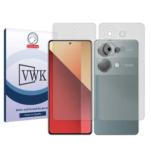VWK Tough model matte screen protector suitable for Xiaomi Redmi Note 13 Pro 4G mobile phone along with the back protector 
