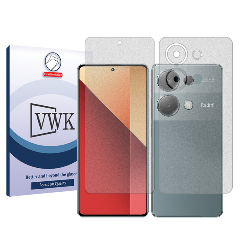 محافظ صفحه نمایش مات وی دبلیو کی مدل Tough مناسب برای گوشی موبایل شیائومی Redmi Note 13 Pro 4G به همراه محافظ پشت گوشی