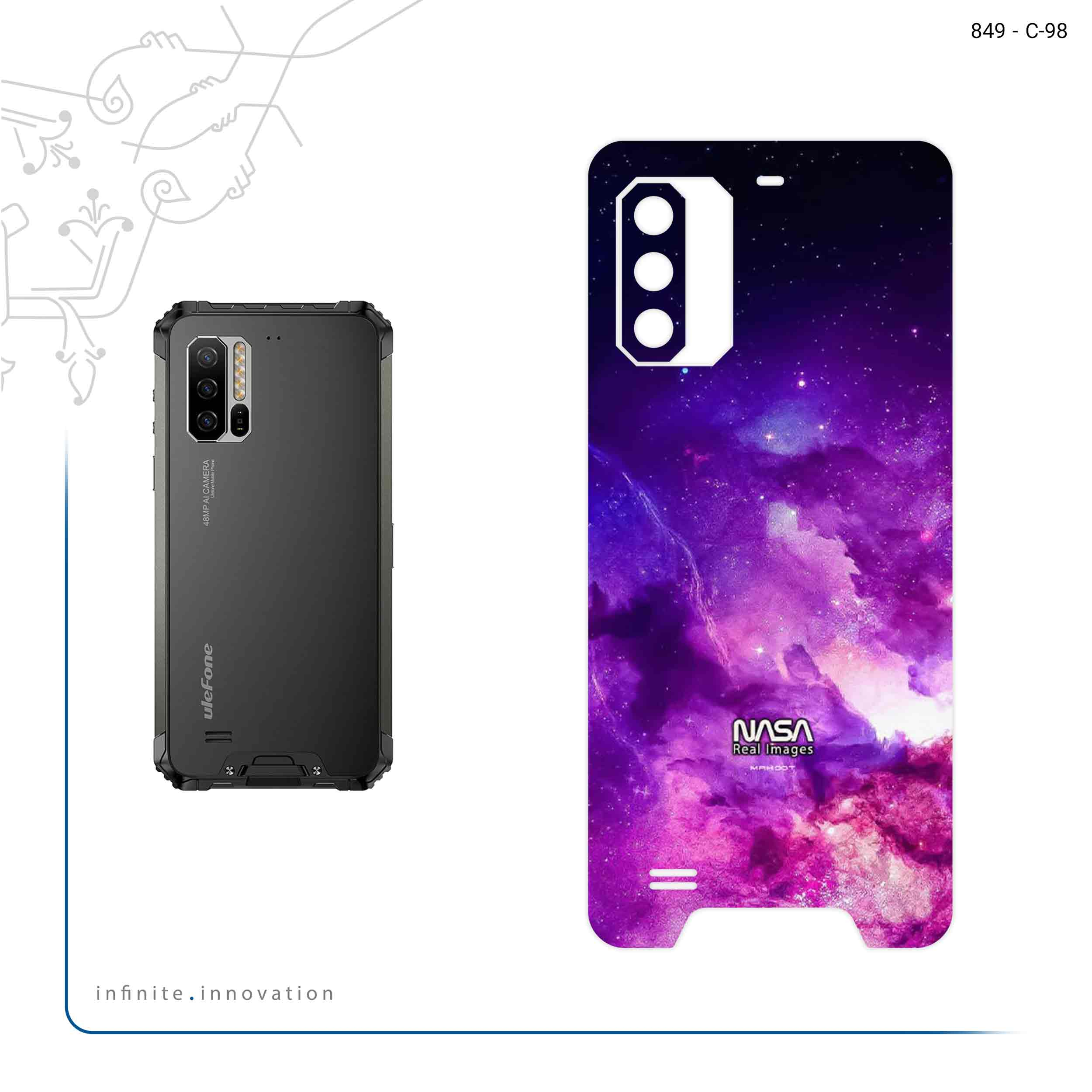 برچسب پوششی ماهوت مدل Universe b NASA 12 مناسب برای گوشی موبایل یولفون Armor 7