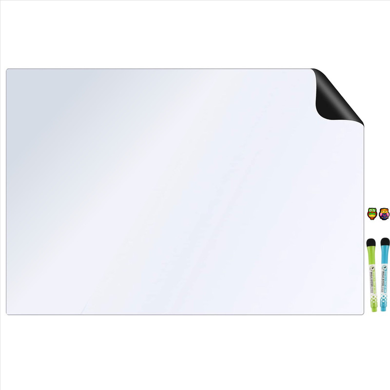 تخته وایت برد هوم اند فریج مدل 5 سایز 60x40 سانتیمتر به همراه ماژیک و مگنت مجموعه 5 عددی