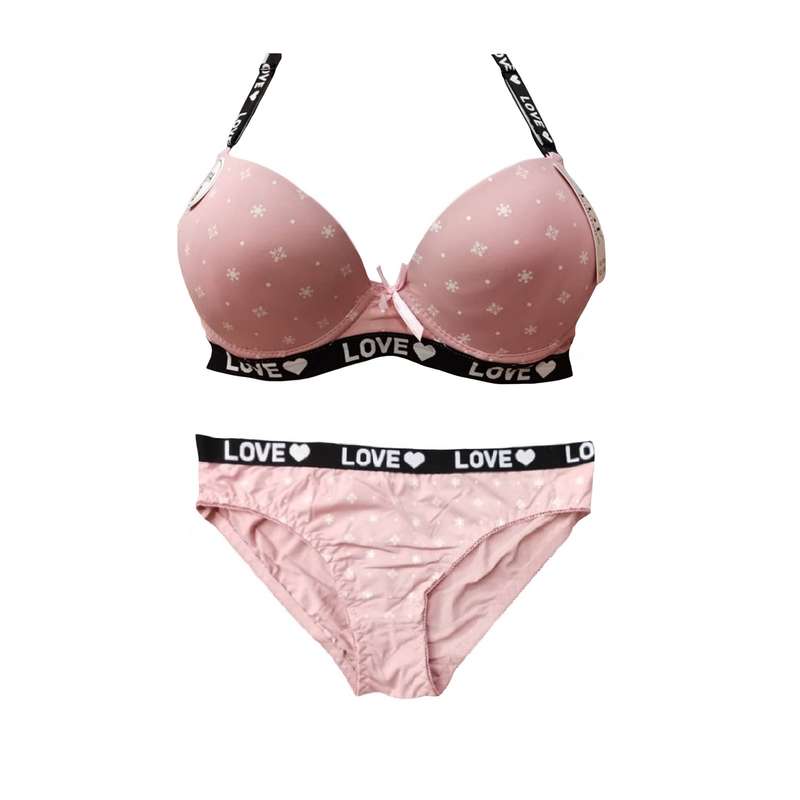 ست شورت و سوتین زنانه مدل ستاره رنگ صورتی