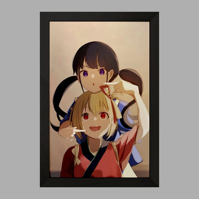 تابلو خندالو مدل تاکینا و چیساتو انیمه لیکوریس ریکویل Lycoris Recoil  کد 22985