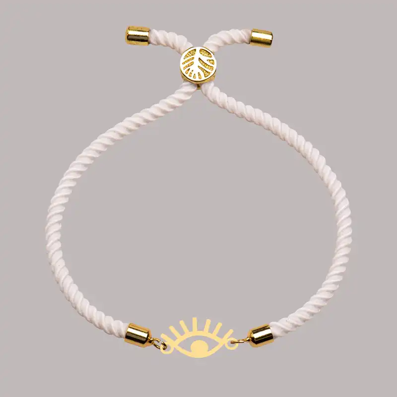 دستبند طلا 18 عیار زنانه کرابو طرح چشم مدل Kr102170