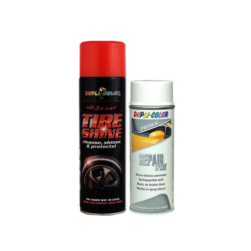اسپری ترمیم  خط و خش بدنه خودرو و واکس براق کننده لاستیک دوپلی کالر مدل repair2 حجم 500 میلی لیتر
