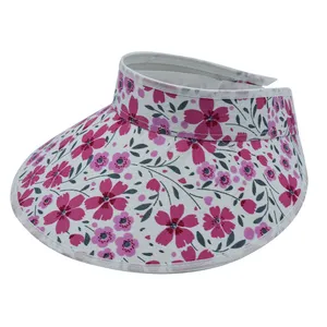 کلاه افتابگیر زنانه مدل گل رنگ سفید