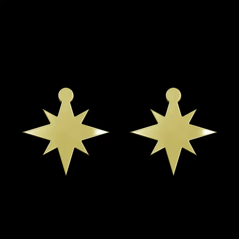 گوشواره طلا 18 عیار زنانه مدوپد مدل ستاره کد GA1-15541
