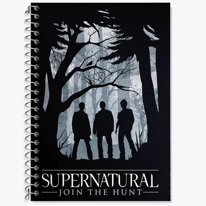 دفتر زبان 50 برگ خندالو مدل دو خط طرح سریال سوپرنچرال Supernatural کد 24537