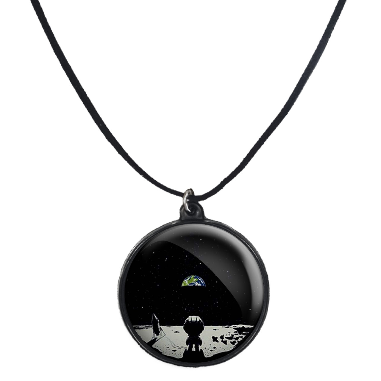 گردنبند پرمانه طرح فضانورد کد pmb.10481 مدل دو طرفه