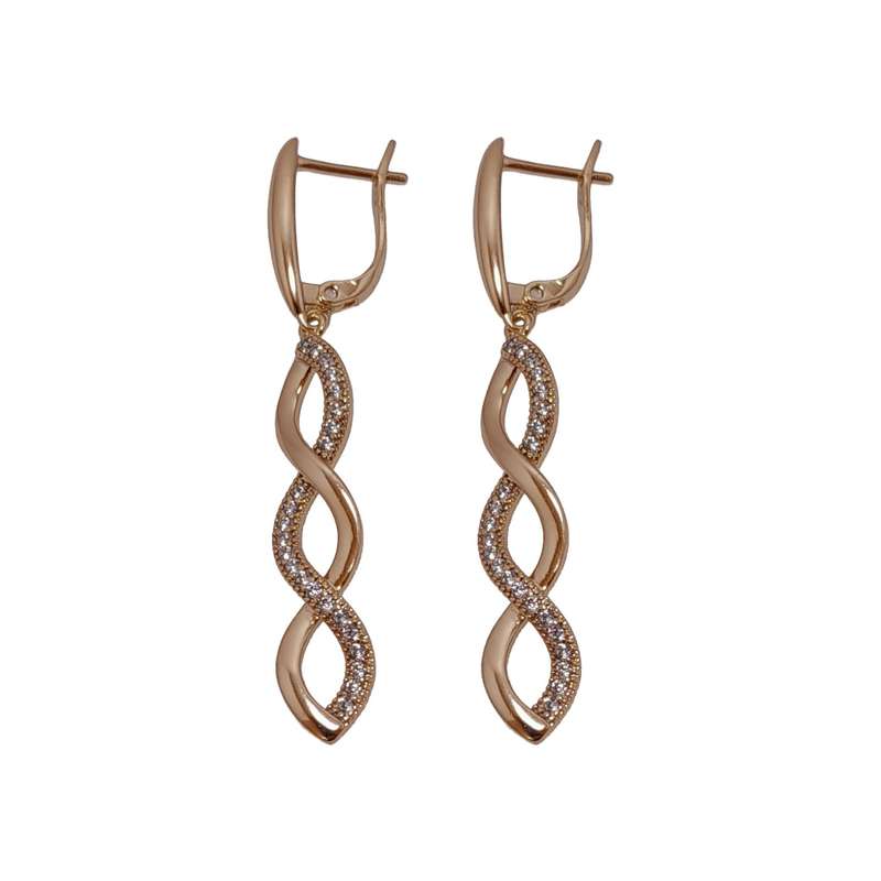 گوشواره زنانه ژوپینگ مدل مارپیچ کد 011E