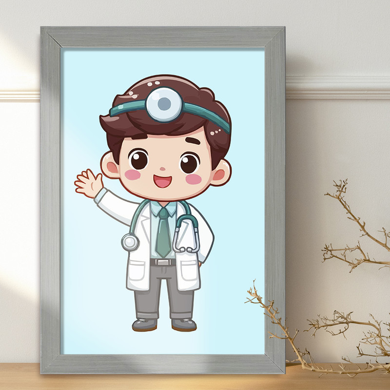 تابلو خندالو طرح پزشک و پرستار کودکانه کد 36498