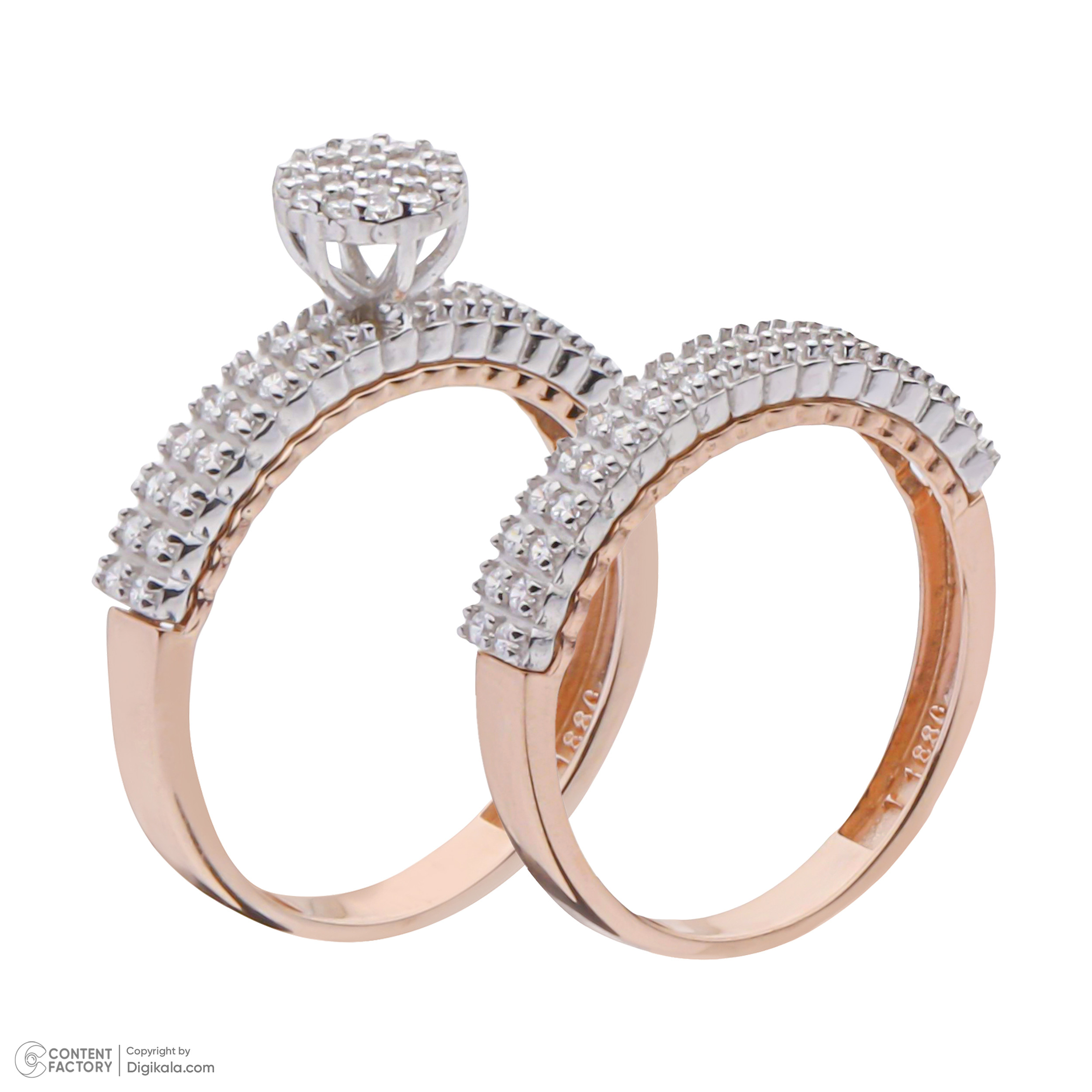 ست حلقه و پشت حلقه طلا 18 عیار زنانه مایا ماهک مدل MR1147 ست حلقه و پشت حلقه طلا 18 عیار زنانه مایا ماهک مدل MR1147