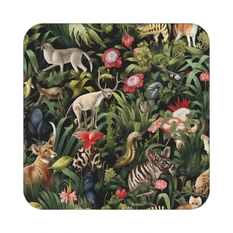 زیر لیوانی کاکتی طرح حیوانات رنگی مدل mp25724