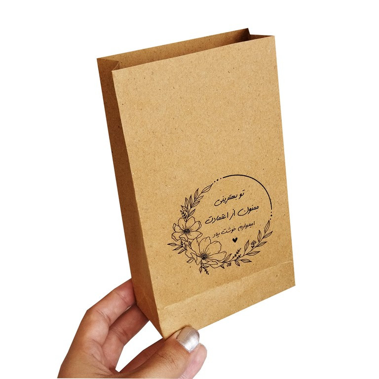پاکت هدیه مدل کرافت طرح تشکر گلدار بسته 20 عددی