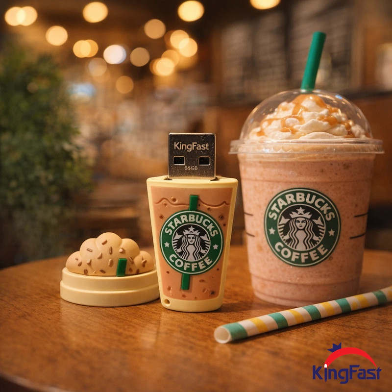 فلش مموری کینگ فست طرح فنجان قهوه مدل Starbucks Coffee Cup CF-11 ظرفیت 32 گیگابایت با رابط USB 3.0