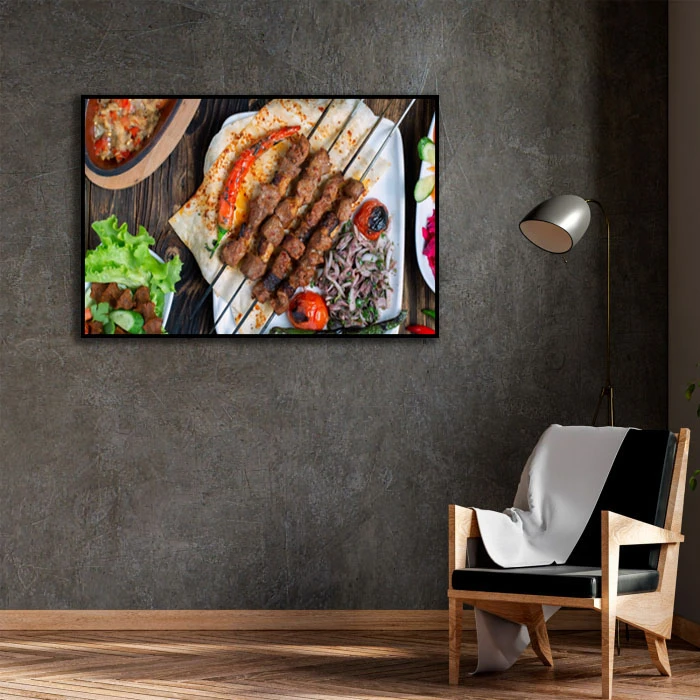 تابلو بکلیت طرح گوشت کبابی مدل B-D2353 فریم مشکی