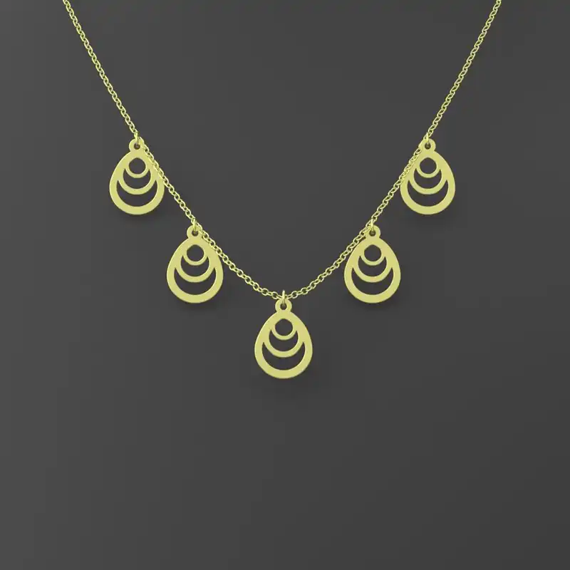 گردنبند طلا 18 عیار زنانه مدوپد مدل هندسی کد RNA10728