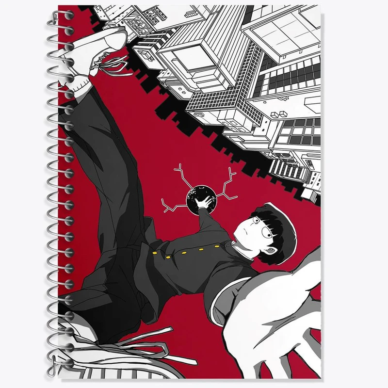 دفتر زبان 50 برگ خندالو مدل سه خط طرح شییکو انیمه موب سایکو Mob Psycho 100 کد 24499