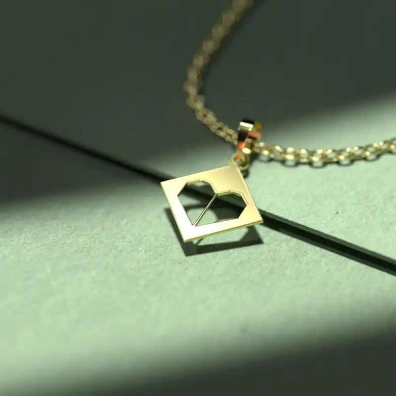 گردنبند طلا 18 عیار زنانه مدوپد مدل قلب کد U1235