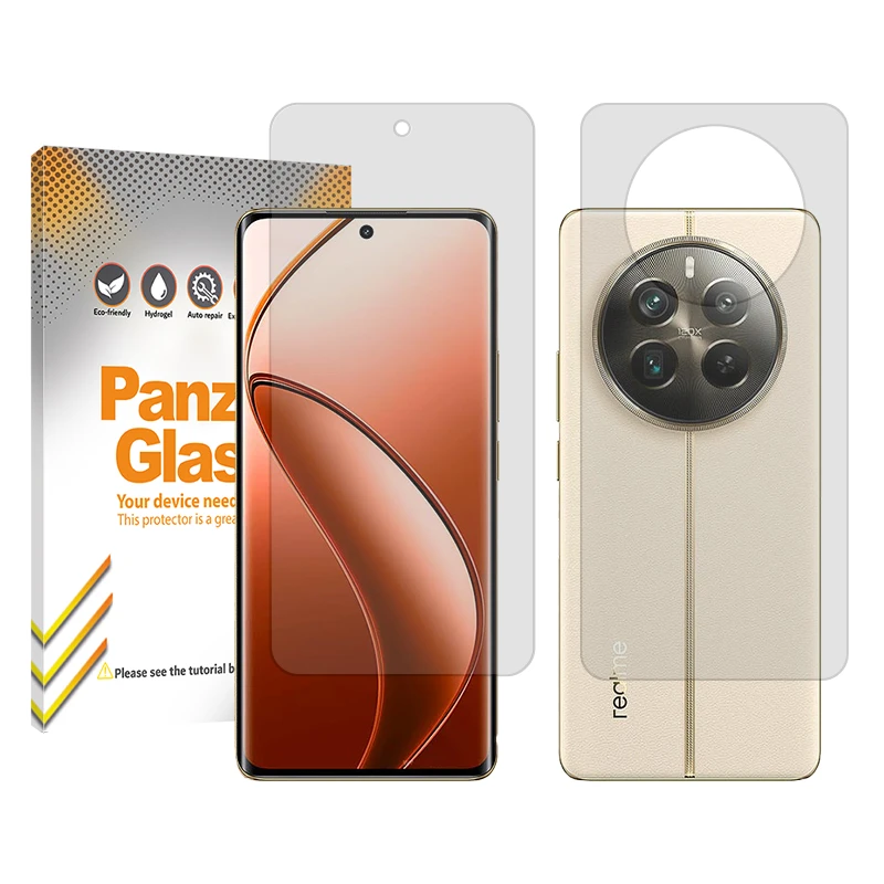 محافظ صفحه نمایش شفاف پنزر گلس مدل Resistant مناسب برای گوشی موبایل ریلمی 12 Pro Plus به همراه محافظ پشت گوشی