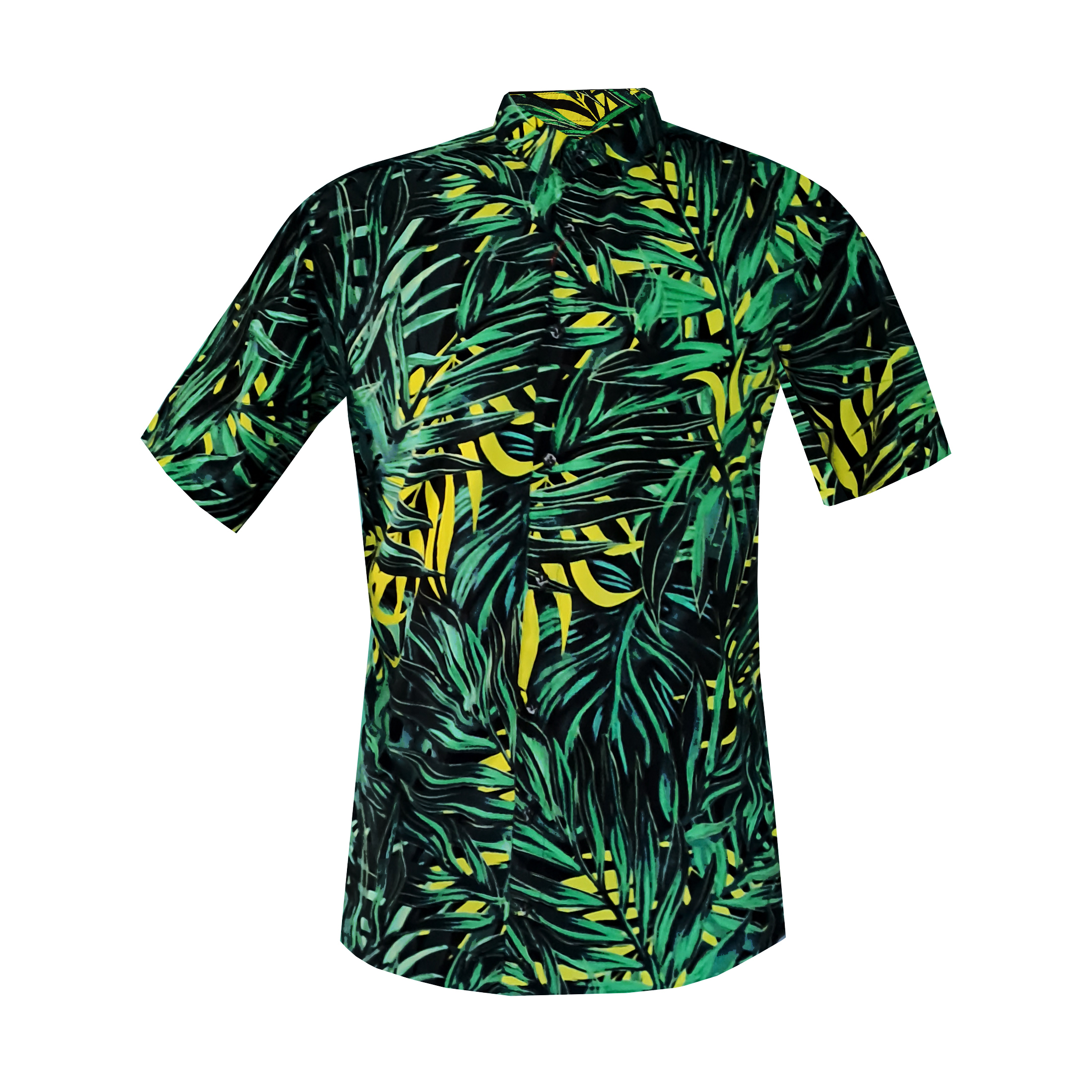 پیراهن آستین کوتاه مردانه مدل هاوایی سانسوریا کد sansoriya رنگ سبز