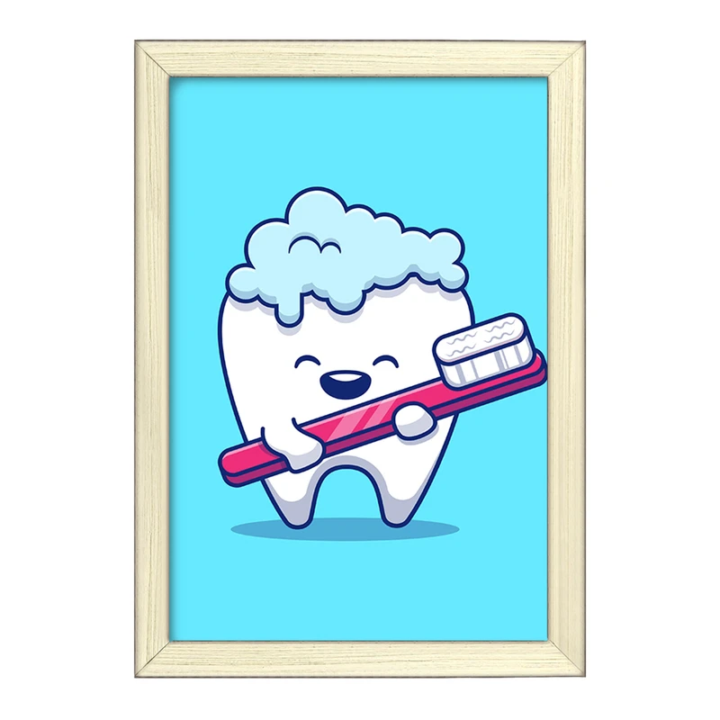 تابلو خندالو طرح دندان و دندان پزشکی کودکانه کد 36754