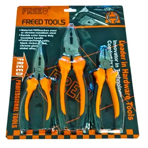 انبردست و انبر سیم چین و انبر دم باریک فرید مدل XSS - QRS 55 مجموعه 3 عددی