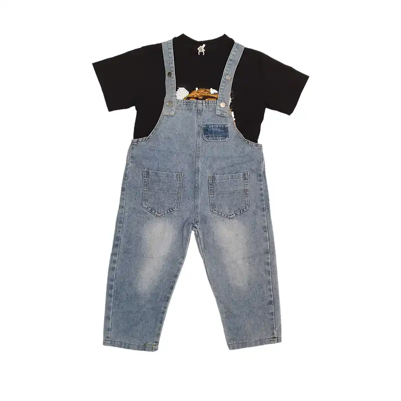 ست تی شرت و سرهمی دخترانه مدل مام استایل