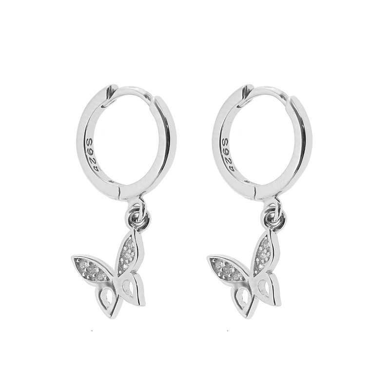 گوشواره نقره زنانه مدل پروانه اسپرت کد 455421 گوشواره نقره زنانه مدل پروانه اسپرت کد 455421