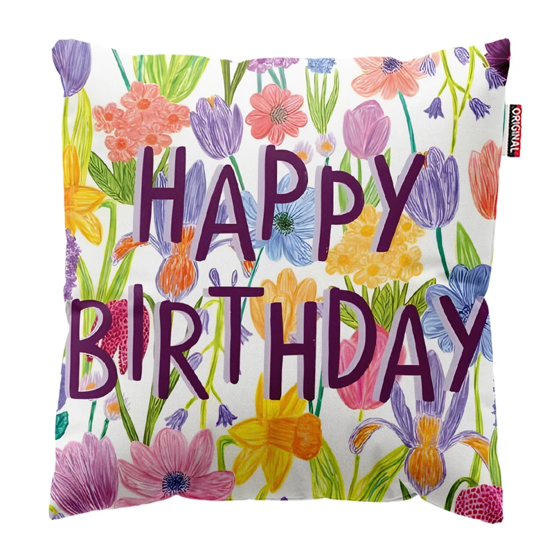 کوسن پاد آفرین مدل تولدت مبارک کد PK303652 سایز 30*30 سانتی متر