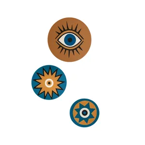 بشقاب دیوارکوب سفالی کد 32 مجموعه 3 عددی