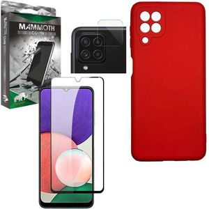 کاور ماموت مدل M-SLCN-BNDL مناسب برای گوشی موبایل سامسونگ Galaxy A22 4G به همراه محافظ صفحه نمایش و محافظ لنز دوربین