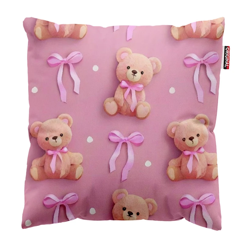 کوسن پاد آفرین طرح پاپیون و خرسی کد 546 سایز 30*30 سانتی متر