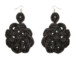 گوشواره دست دوز زنانه مدل قلاب بافی کد Gosh - 008