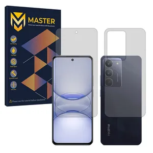Master Hydrogel model Transparent Screen Protector for Realme C75x mobile phone along with the back protector