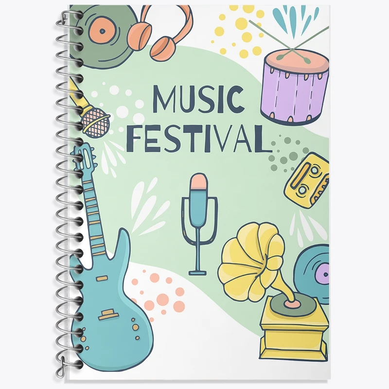 دفتر زبان 50 برگ خندالو مدل سه خط طرح موسیقی کد F2290