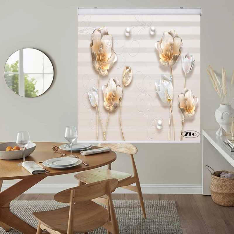 پرده زبرا زیو کد 3D1300 سایز 150x150 سانتی متر