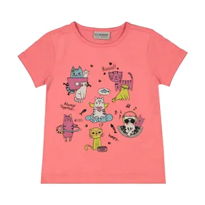 تی شرت دخترانه ال سی وایکیکی مدل 1S51769Z4-D4G-NEONPINK