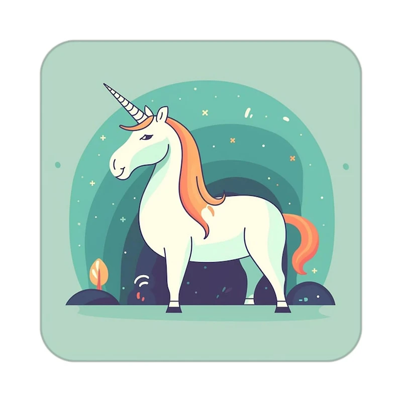 زیر لیوانی کاکتی طرح اسب تک شاخ و یونیکورن مدل mp32667