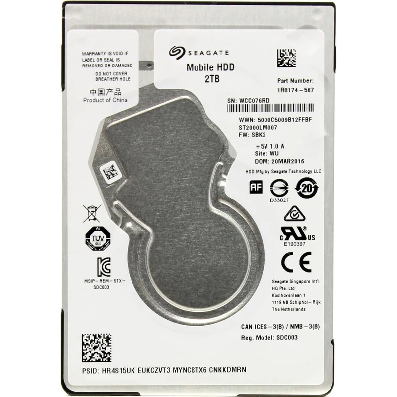 هارددیسک اینترنال سیگیت مدل ST2000LM007 ظرفیت 2 ترابایت