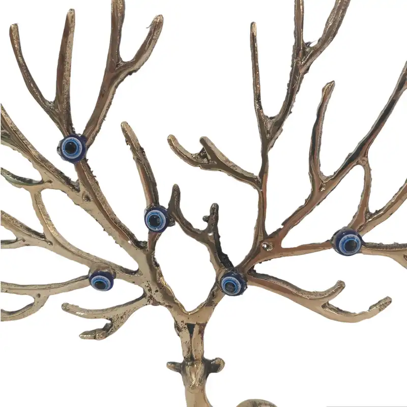 دکوری برنجی مدل گوزن چشم زخم کد H-2045