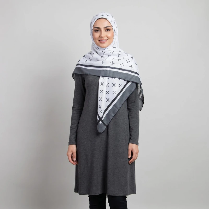 روسری زنانه آنالیا مدل نخی مزونی کلاسیک کد a-7097