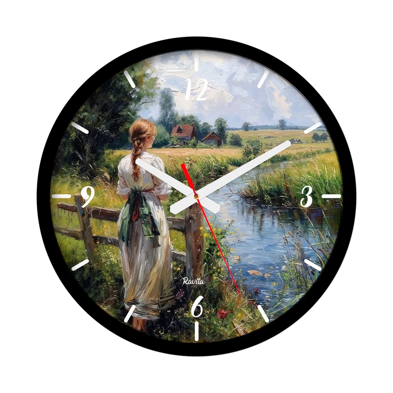 ساعت رومیزی عقربه‌ای راویتا مدل دختری در مزرعه کد 3581